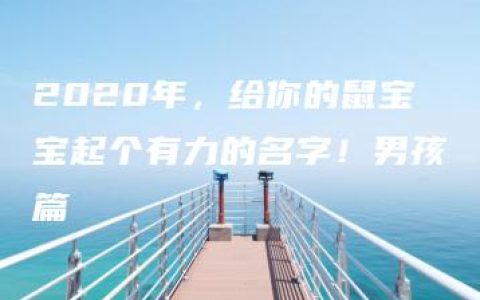 2020年，给你的鼠宝宝起个有力的名字！男孩篇