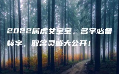 2022属虎女宝宝，名字必备梓字，取名灵感大公开！