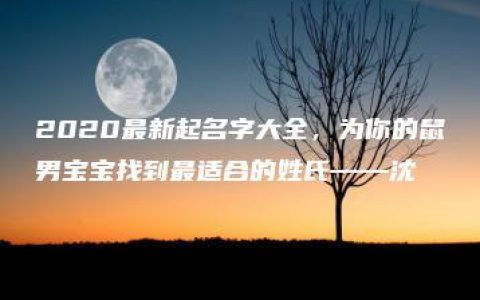 2020最新起名字大全，为你的鼠男宝宝找到最适合的姓氏——沈