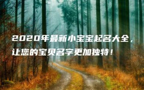 2020年最新小宝宝起名大全，让您的宝贝名字更加独特！