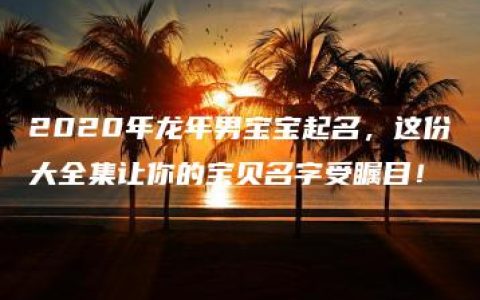 2020年龙年男宝宝起名，这份大全集让你的宝贝名字受瞩目！