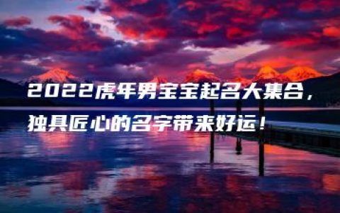 2022虎年男宝宝起名大集合，独具匠心的名字带来好运！