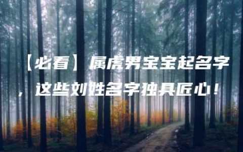 【必看】属虎男宝宝起名字，这些刘姓名字独具匠心！