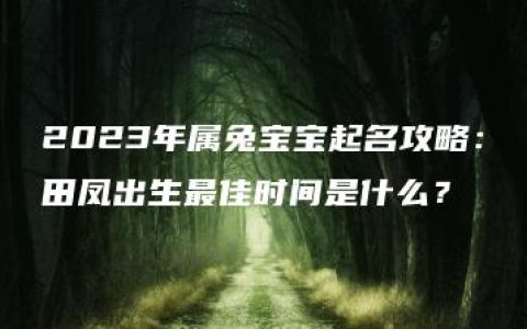 2023年属兔宝宝起名攻略：田凤出生最佳时间是什么？