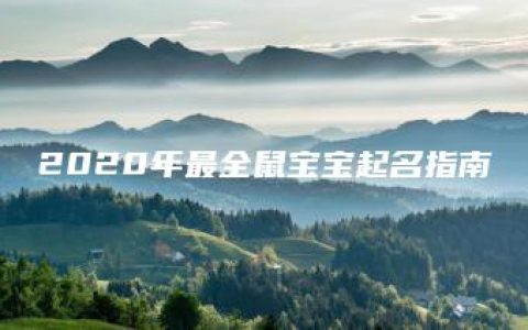 2020年最全鼠宝宝起名指南