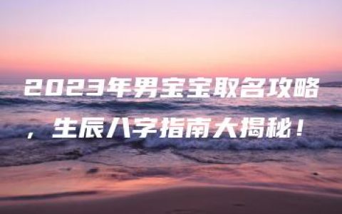 2023年男宝宝取名攻略，生辰八字指南大揭秘！