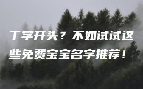 丁字开头？不如试试这些免费宝宝名字推荐！