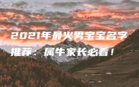 2021年最火男宝宝名字推荐：属牛家长必看！