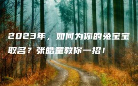 2023年，如何为你的兔宝宝取名？张皓童教你一招！