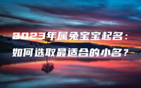 2023年属兔宝宝起名：如何选取最适合的小名？