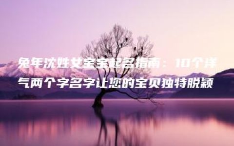 兔年沈姓女宝宝起名指南：10个洋气两个字名字让您的宝贝独特脱颖