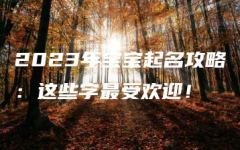 2023年宝宝起名攻略：这些字最受欢迎！