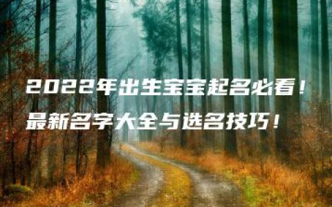 2022年出生宝宝起名必看！最新名字大全与选名技巧！