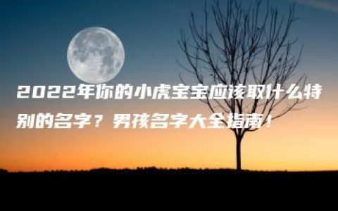 2022年你的小虎宝宝应该取什么特别的名字？男孩名字大全指南！