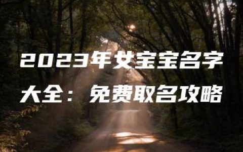 2023年女宝宝名字大全：免费取名攻略