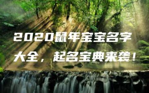 2020鼠年宝宝名字大全，起名宝典来袭！