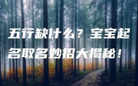 五行缺什么？宝宝起名取名妙招大揭秘！