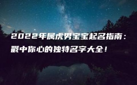 2022年属虎男宝宝起名指南：戳中你心的独特名字大全！