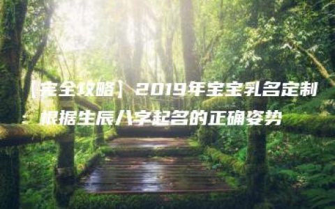 【完全攻略】2019年宝宝乳名定制：根据生辰八字起名的正确姿势