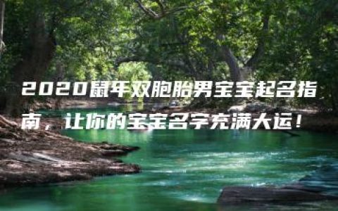 2020鼠年双胞胎男宝宝起名指南，让你的宝宝名字充满大运！