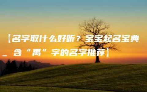 【名字取什么好听？宝宝起名宝典 _ 含“禹”字的名字推荐】