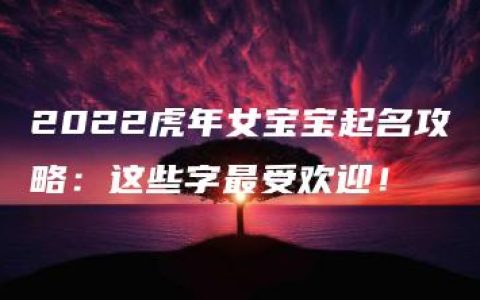 2022虎年女宝宝起名攻略：这些字最受欢迎！