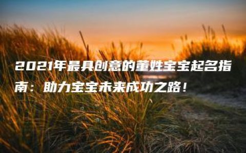 2021年最具创意的董姓宝宝起名指南：助力宝宝未来成功之路！