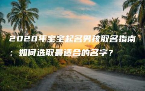 2020年宝宝起名男孩取名指南：如何选取最适合的名字？