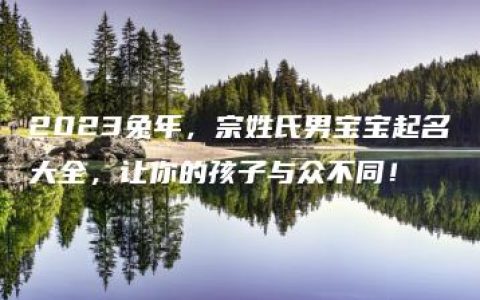 2023兔年，宗姓氏男宝宝起名大全，让你的孩子与众不同！