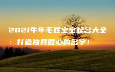 2021牛年毛姓宝宝起名大全：打造独具匠心的名字！