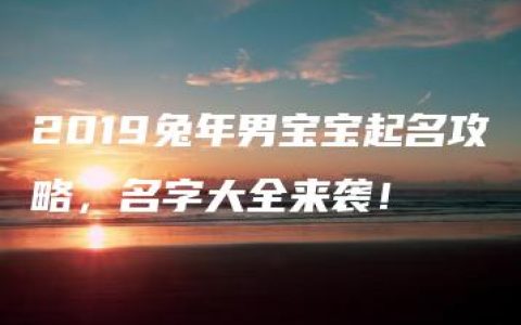 2019兔年男宝宝起名攻略，名字大全来袭！