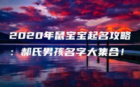 2020年鼠宝宝起名攻略：郝氏男孩名字大集合！