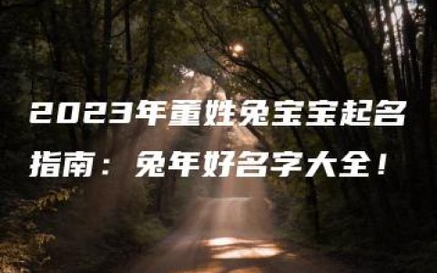 2023年董姓兔宝宝起名指南：兔年好名字大全！