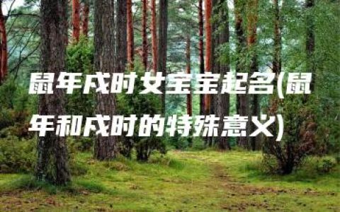 鼠年戍时女宝宝起名(鼠年和戍时的特殊意义)