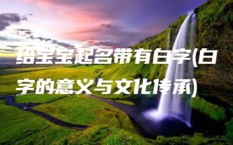 给宝宝起名带有白字(白字的意义与文化传承)