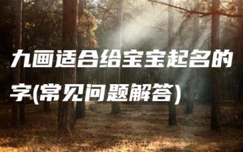 九画适合给宝宝起名的字(常见问题解答)