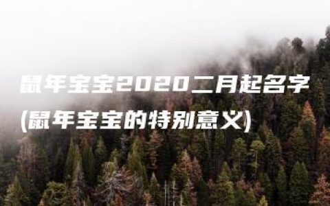 鼠年宝宝2020二月起名字(鼠年宝宝的特别意义)