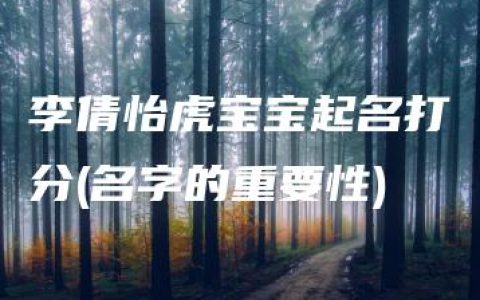 李倩怡虎宝宝起名打分(名字的重要性)