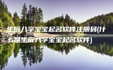 生辰八字宝宝起名软件注册码(什么是生辰八字宝宝起名软件)