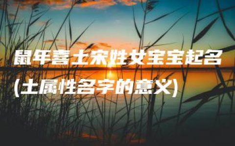 鼠年喜土宋姓女宝宝起名(土属性名字的意义)