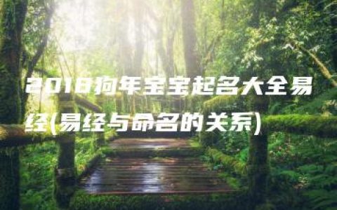 2018狗年宝宝起名大全易经(易经与命名的关系)