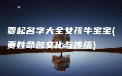 贾起名字大全女孩牛宝宝(贾姓命名文化与传统)