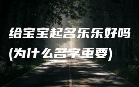 给宝宝起名乐乐好吗(为什么名字重要)