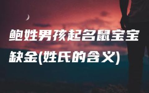 鲍姓男孩起名鼠宝宝缺金(姓氏的含义)