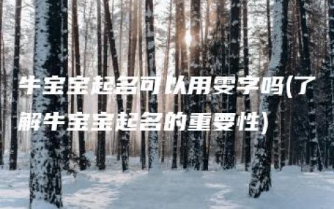 牛宝宝起名可以用雯字吗(了解牛宝宝起名的重要性)