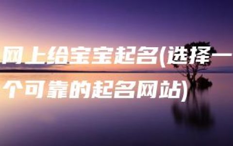 网上给宝宝起名(选择一个可靠的起名网站)