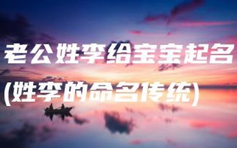 老公姓李给宝宝起名(姓李的命名传统)