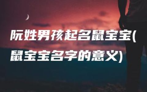 阮姓男孩起名鼠宝宝(鼠宝宝名字的意义)