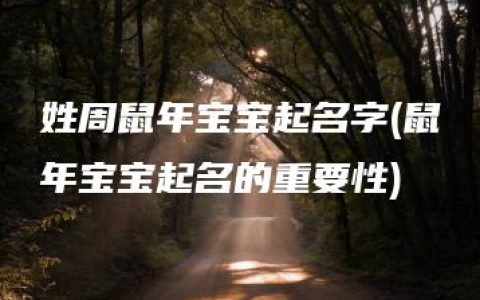 姓周鼠年宝宝起名字(鼠年宝宝起名的重要性)