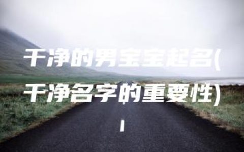 干净的男宝宝起名(干净名字的重要性)